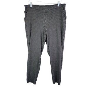 Womens Anne Klein Black & White Plaid Pants Career Business Hi Rise Size XL